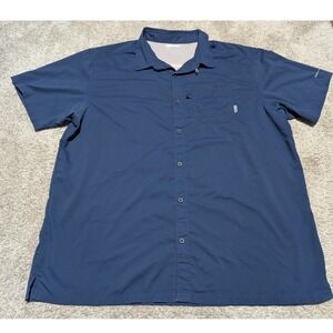 Columbia Men's Blue Omni-Shade Short Sleeve Button Up Shirt XXL 2TG Vented